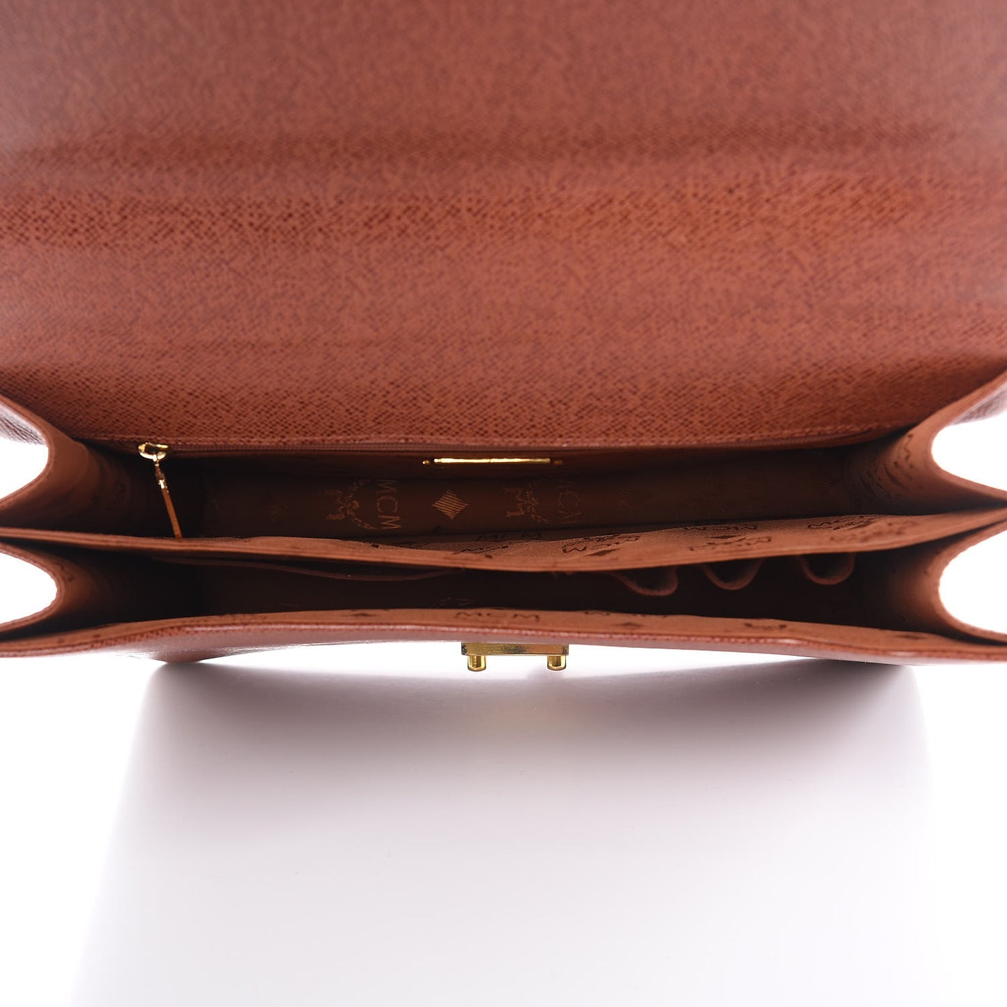 Grained Calfskin Satchel Cognac