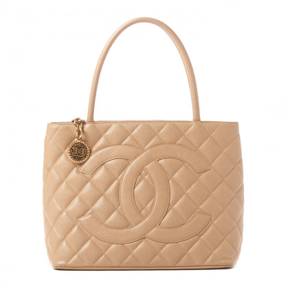 Chanel Caviar Quilted Medallion Tote Beige 1 of 9