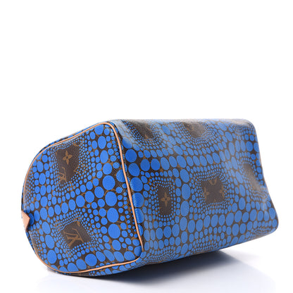 Louis Vuitton Monogram Kusama Town Speedy 30 Blue 4 of 12
