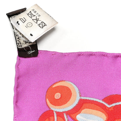 Hermes Silk Mythiques Phoenix Coloriage Scarf 90 Fuchsia Cobalt Orange 7 of 7