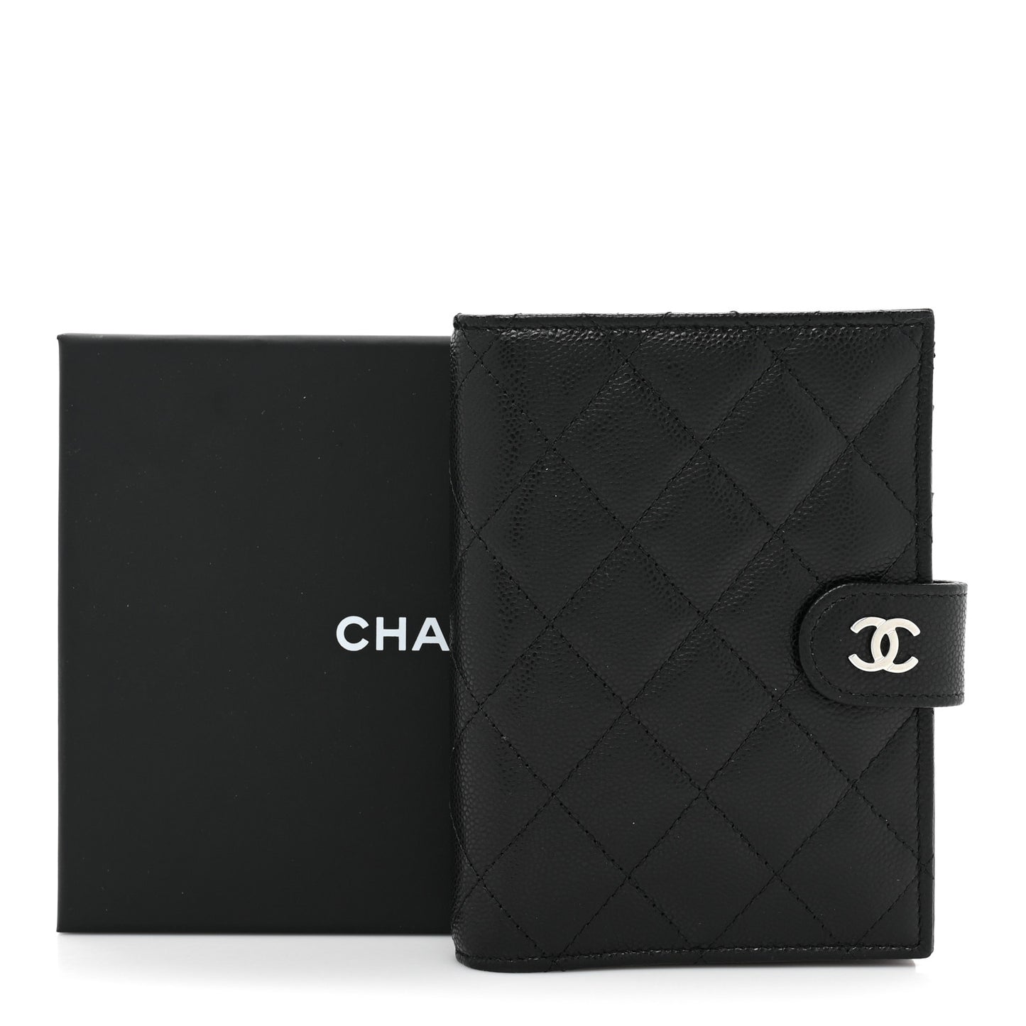 Caviar Quilted Passport Holder Black