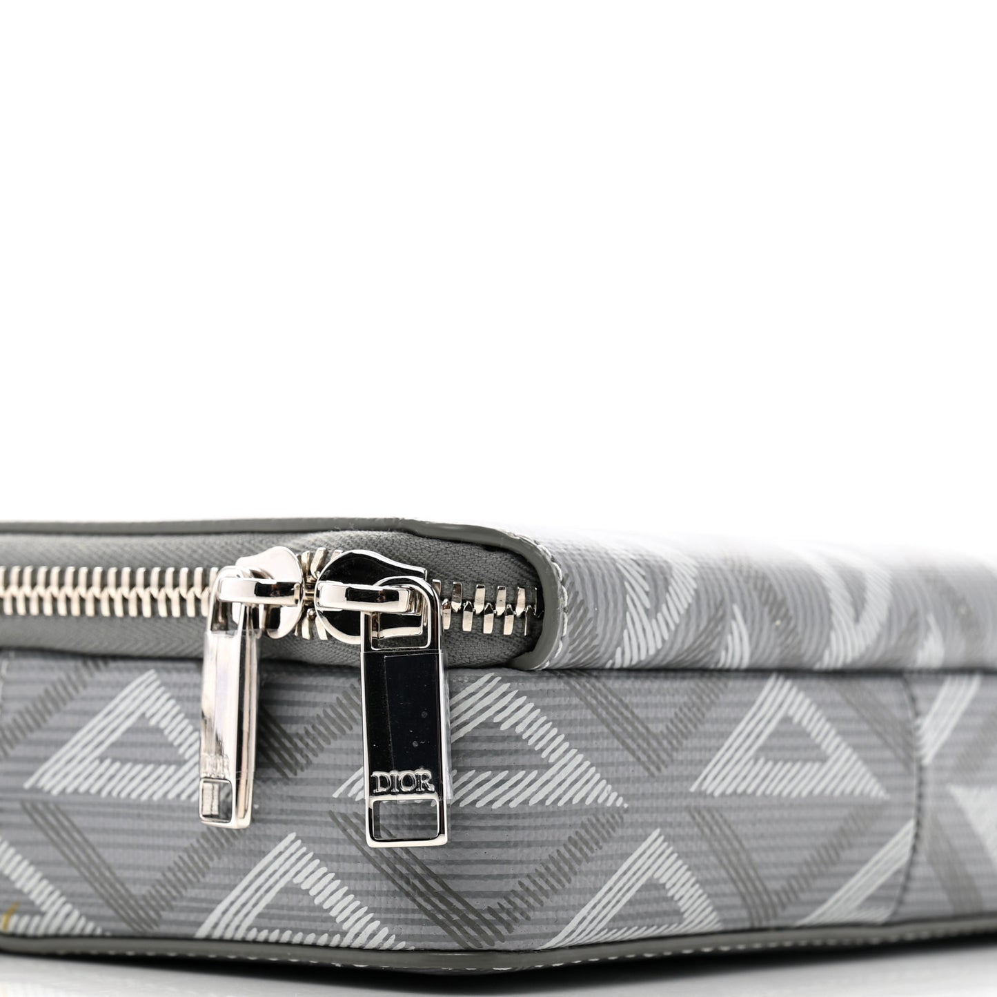 Coated Canvas CD Diamond Messenger Pouch Grey