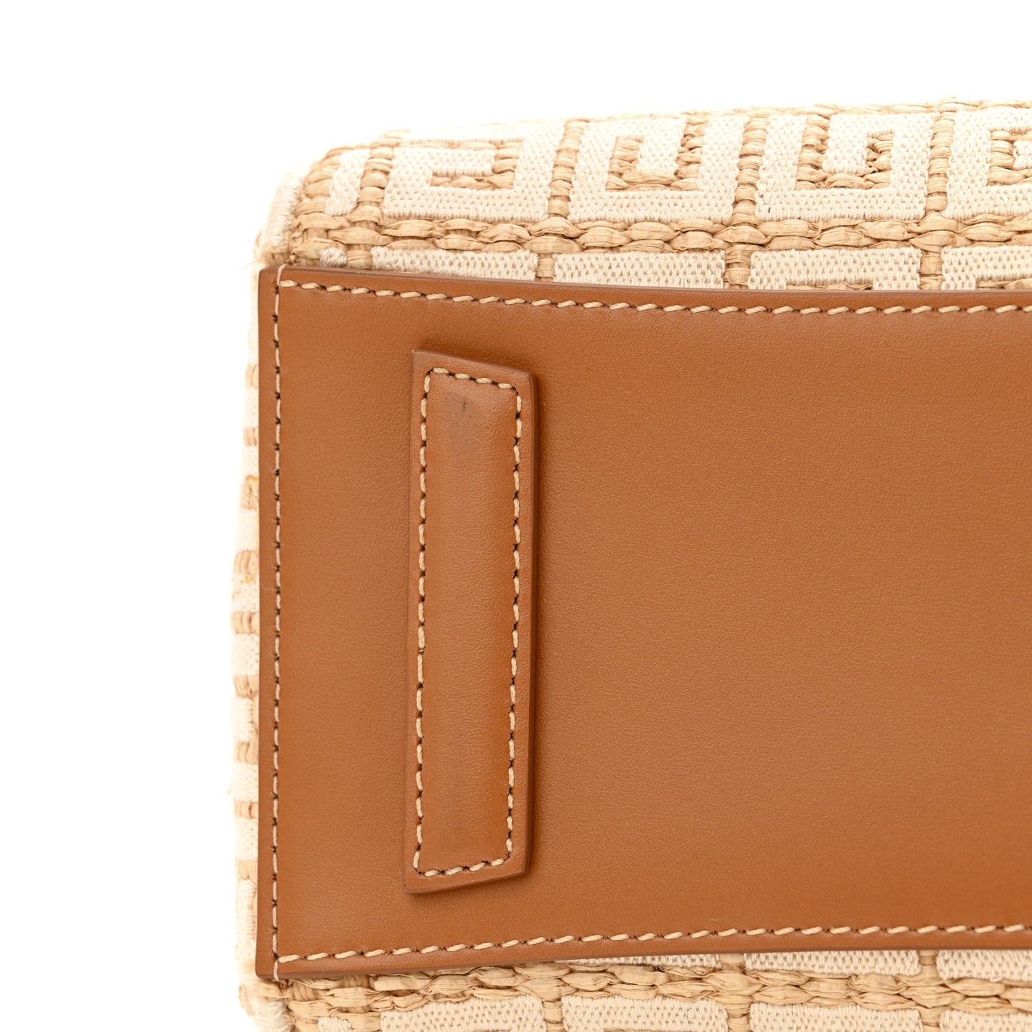Raffia Jacquard Fabric 4G Mini Antigona Beige