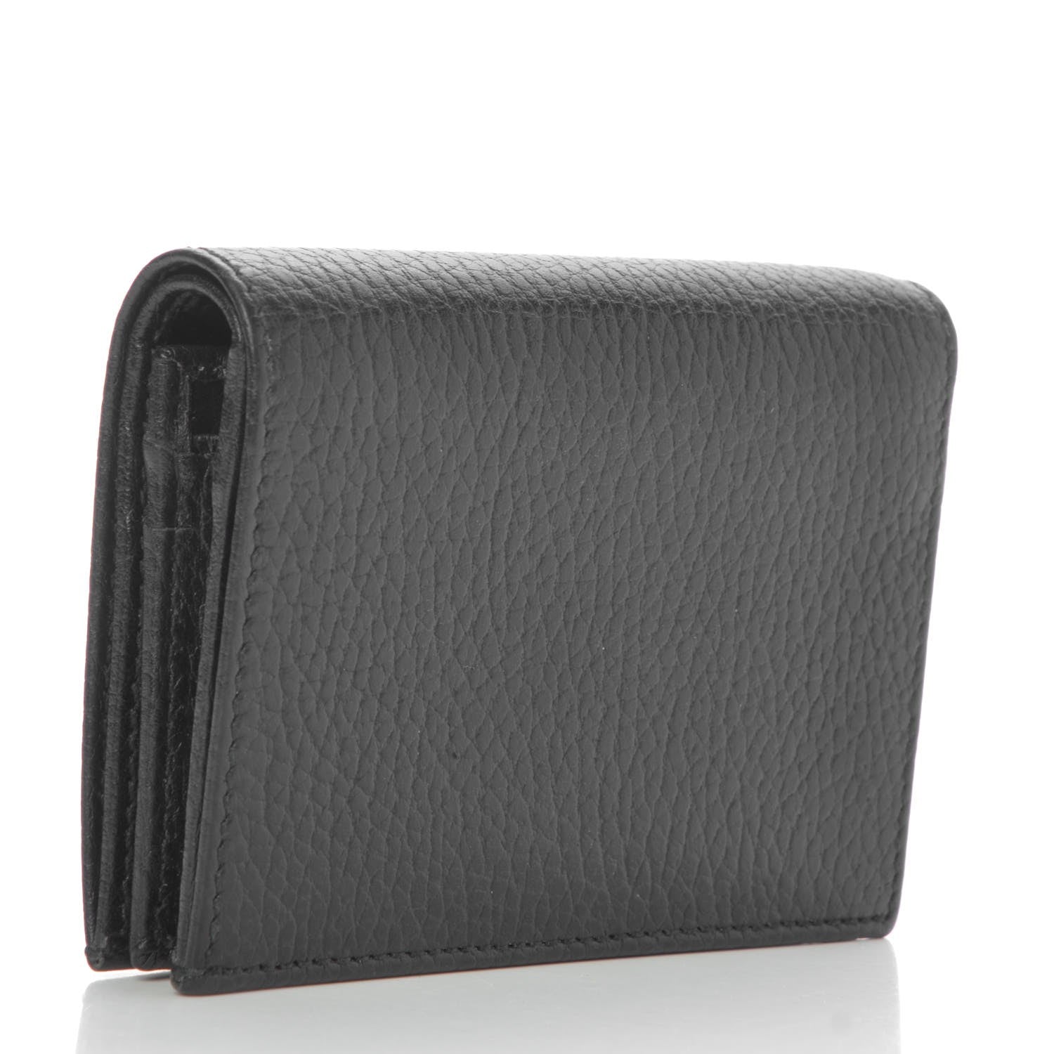 Gucci Pebbled Calfskin GG Marmont Card Case Black 3 of 8