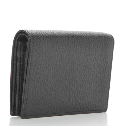 Gucci Pebbled Calfskin GG Marmont Card Case Black 3 of 8