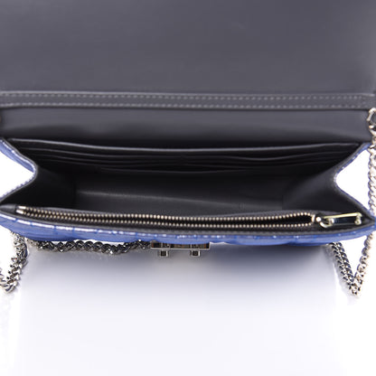Christian Dior Metallic Calfskin Cannage Miss Dior Promenade Pouch Blue 5 of 10