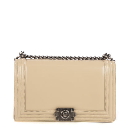 Chanel Glazed Calfskin New Medium Boy Flap Beige 1 of 8