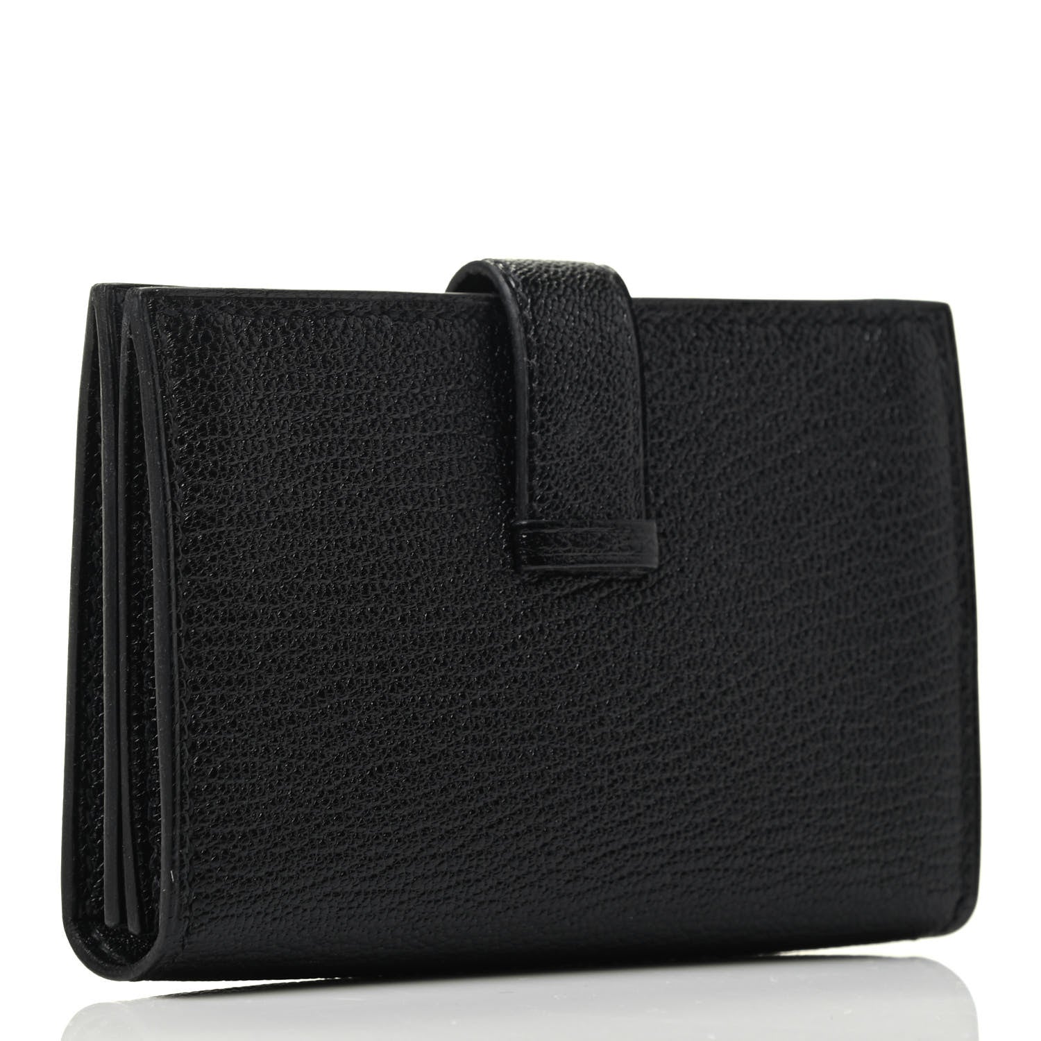 Hermes Chevre Mysore Bearn Card Holder Wallet Black 2 of 3