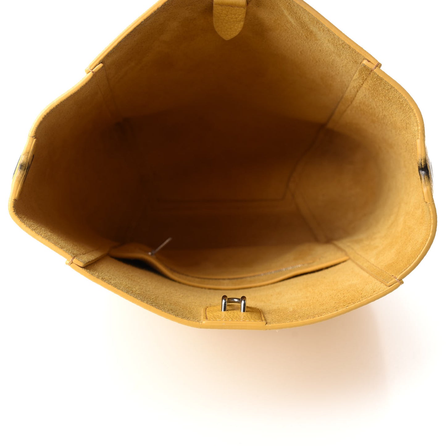 Soft Grained Calfskin Small Sangle Bucket Bag Ocre
