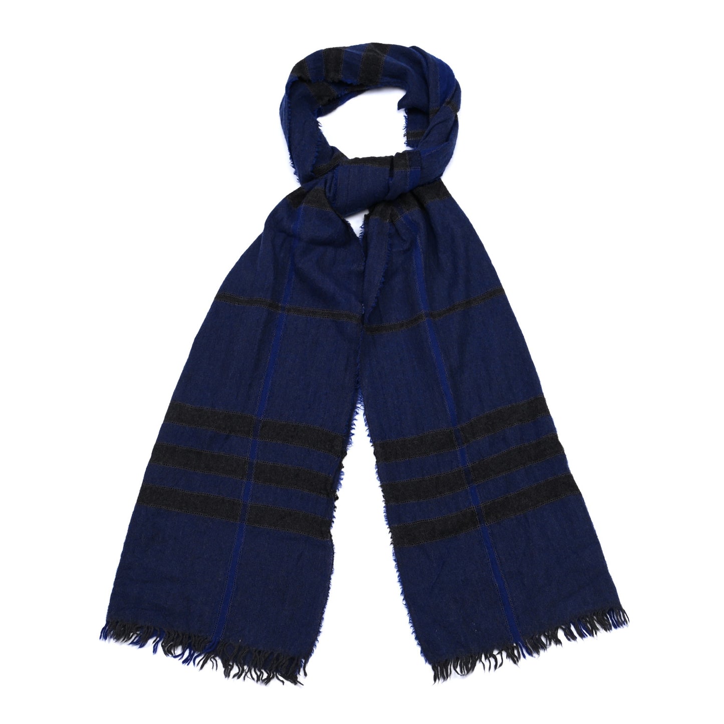 Wool Cashmere Scarf Navy