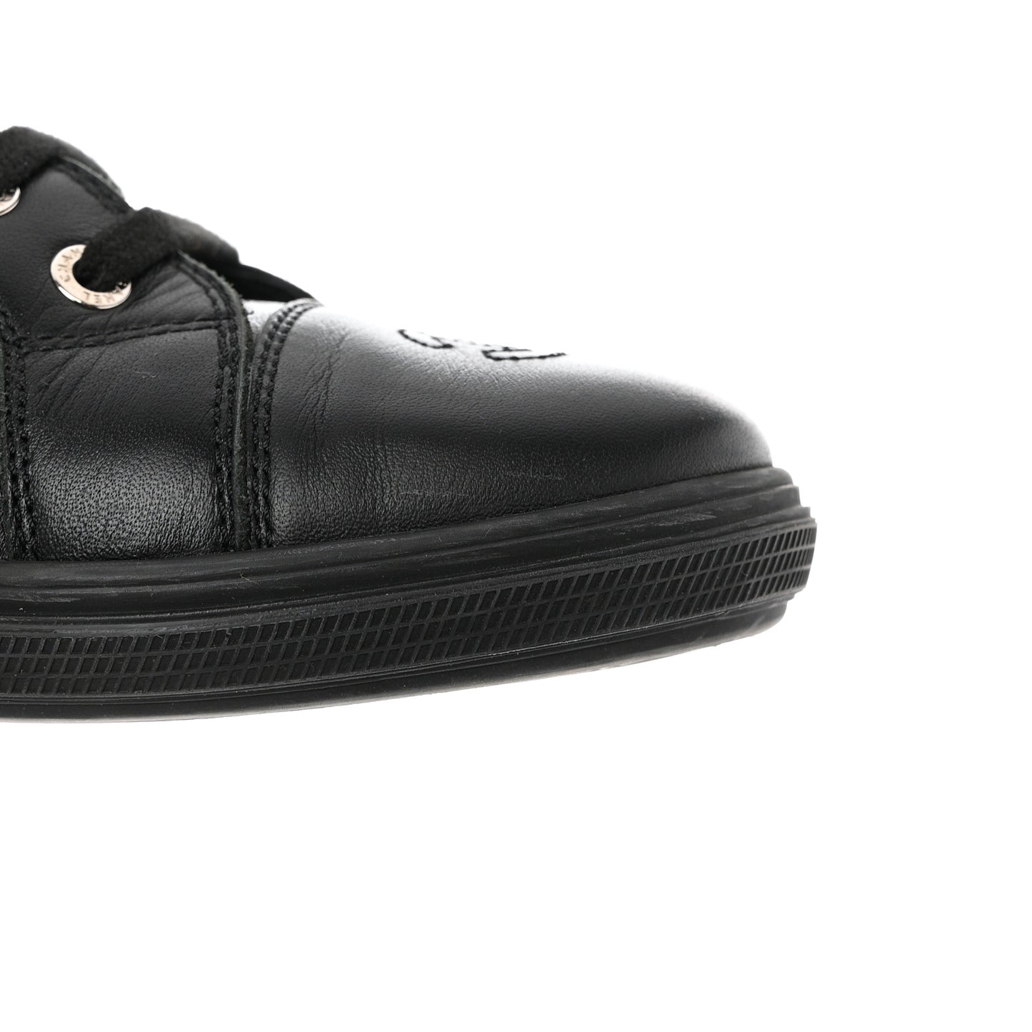 Calfskin Mens CC Cap Toe Sneakers 40 Black