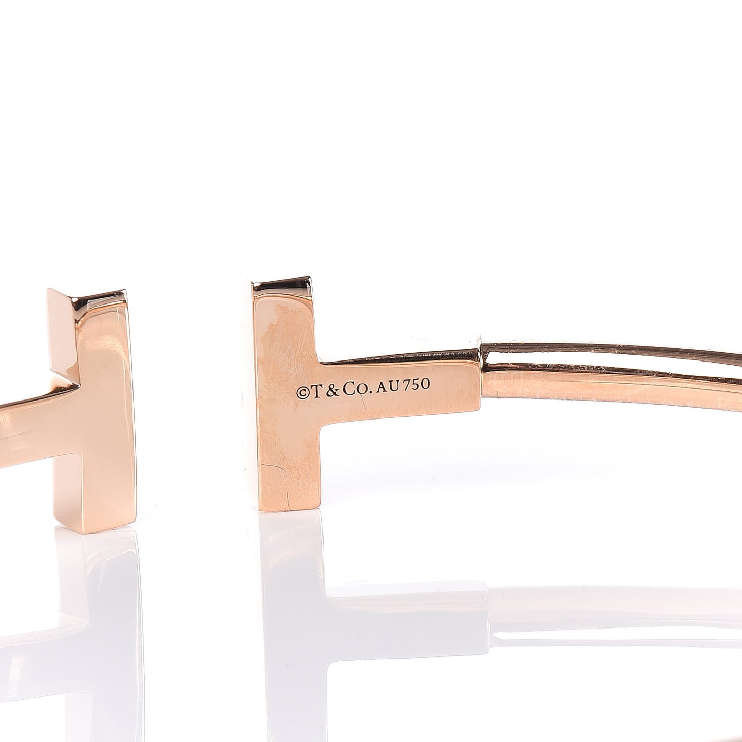 18K Rose Gold Diamond T Wire Bracelet