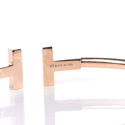 Tiffany 18K Rose Gold Diamond T Wire Bracelet 4 of 5