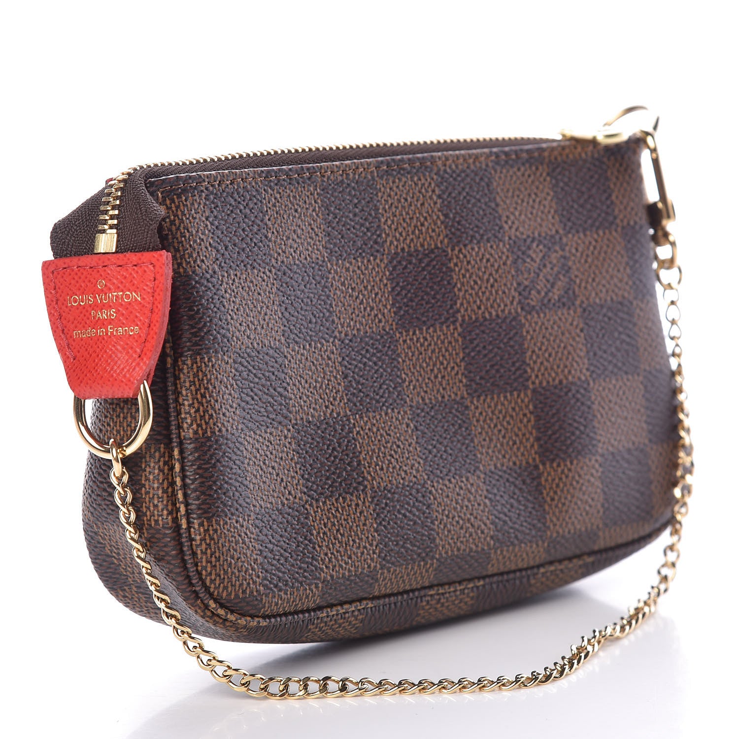 Louis Vuitton Damier Ebene 2019 Christmas Animation Mini Pochette Accessories Red 3 of 7