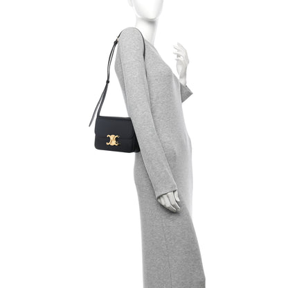 Celine Shiny Calfskin Teen Triomphe Black 2 of 13