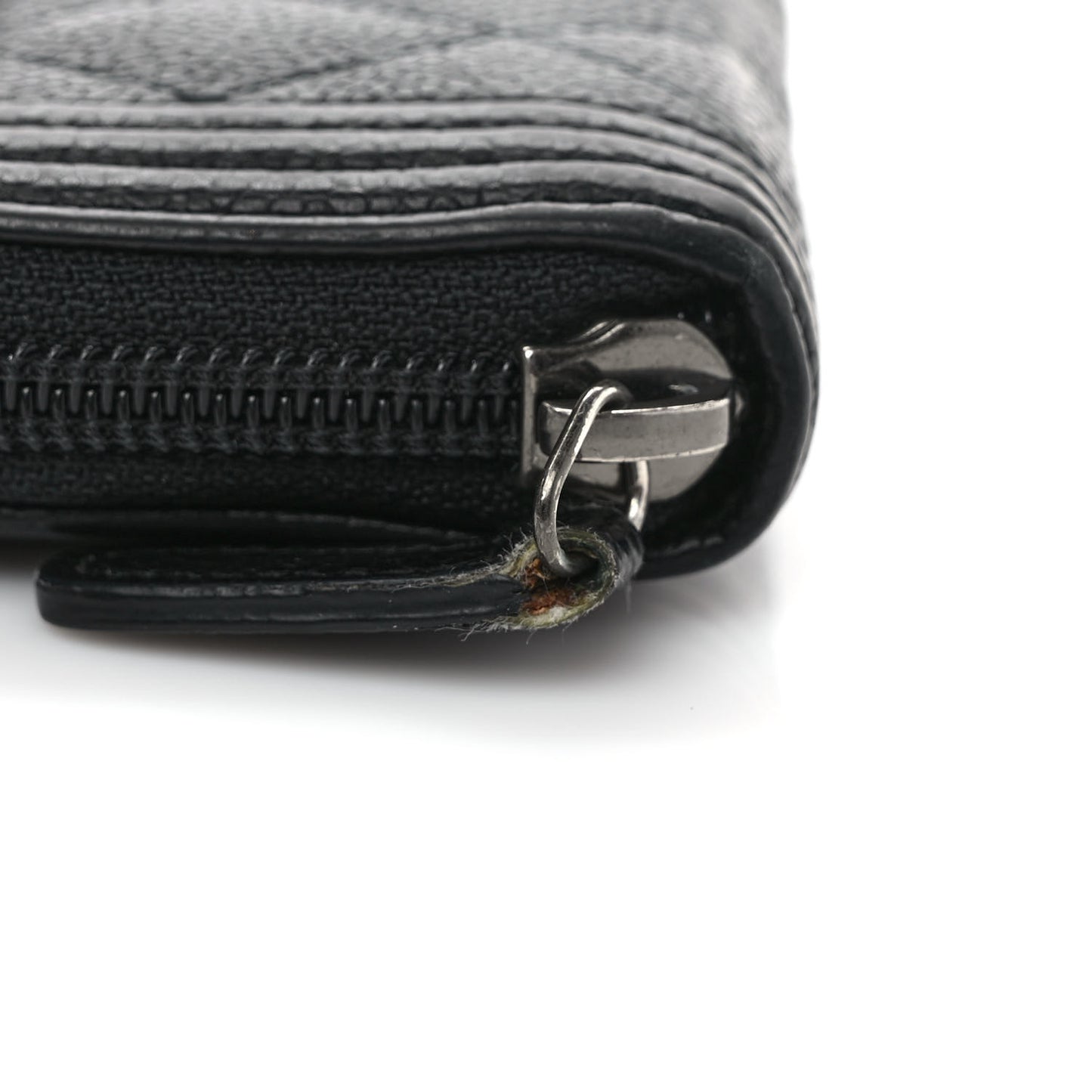 Caviar Quilted Boy Zip Around Coin Purse Wallet Black
