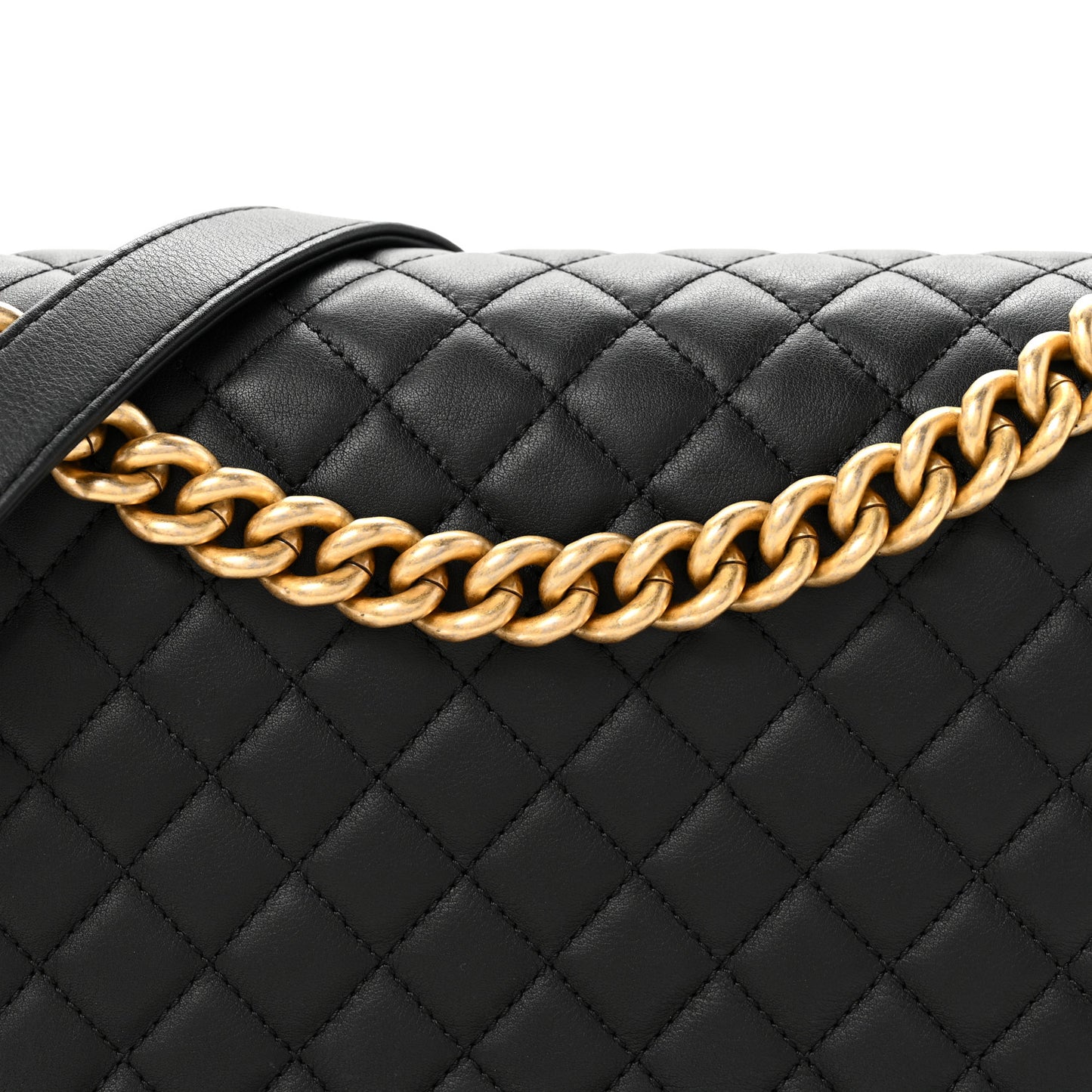 Calfskin Quilted New Medium Boy Flap Black