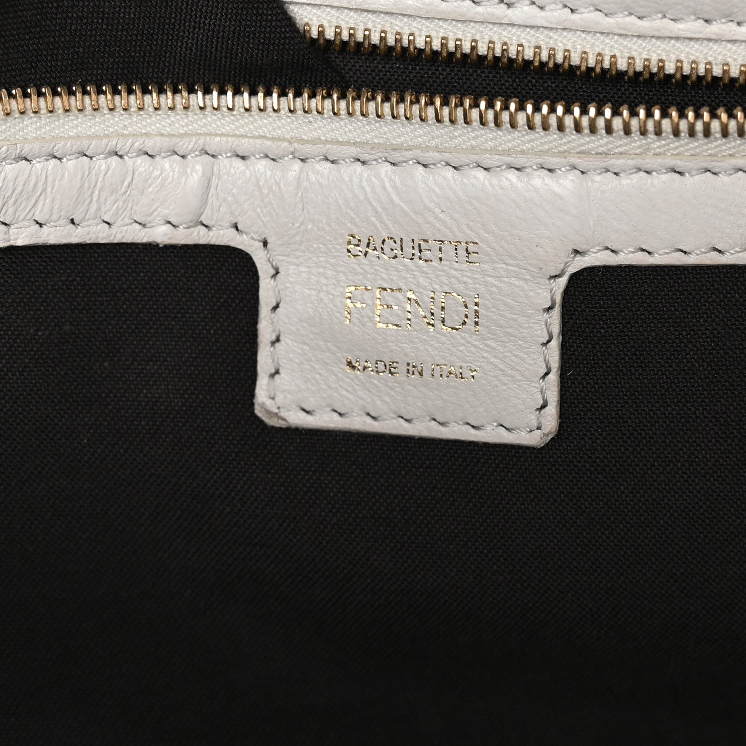 Fendi Nappa FF 1974 Embossed Baguette White 6 of 8
