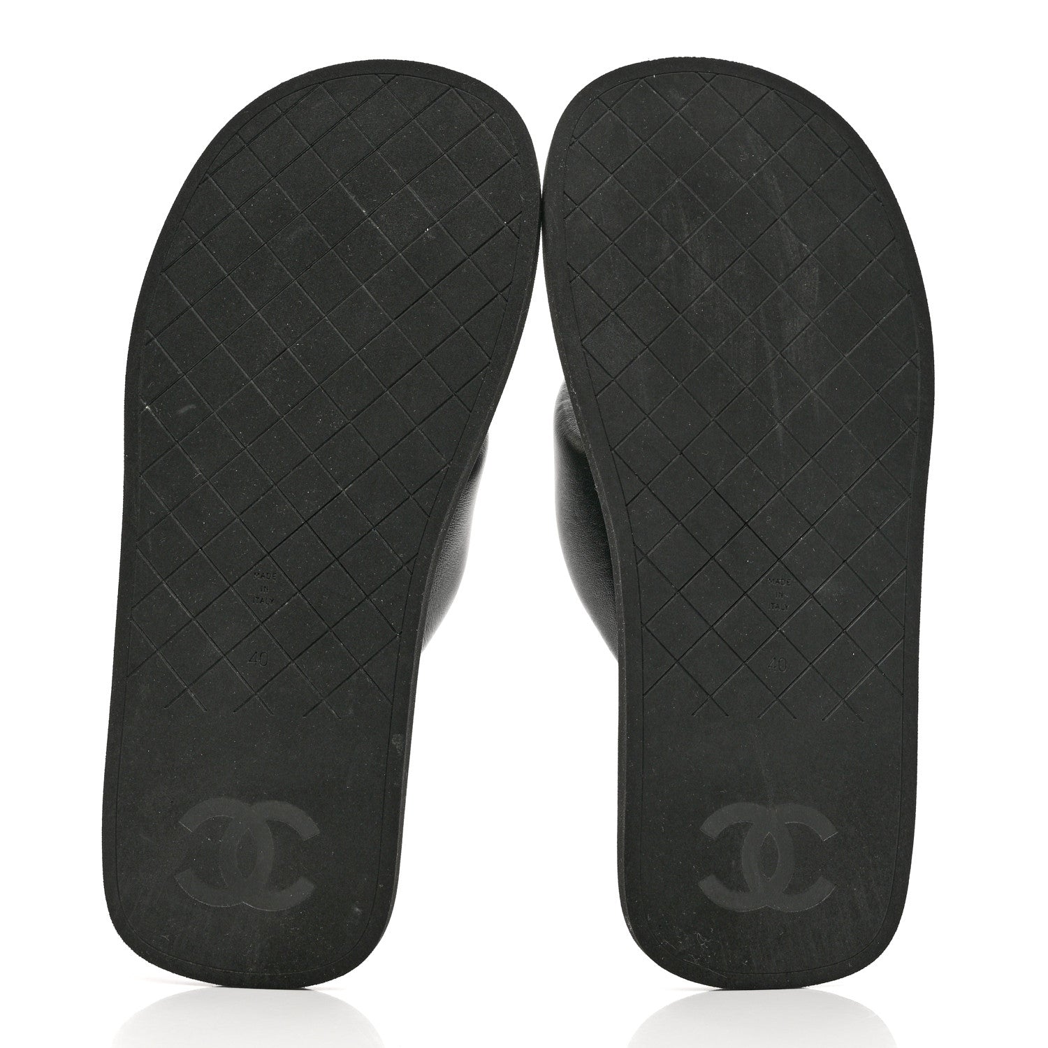 Chanel Lambskin Padded Pool Thong Sandals 40 Black 5 of 10