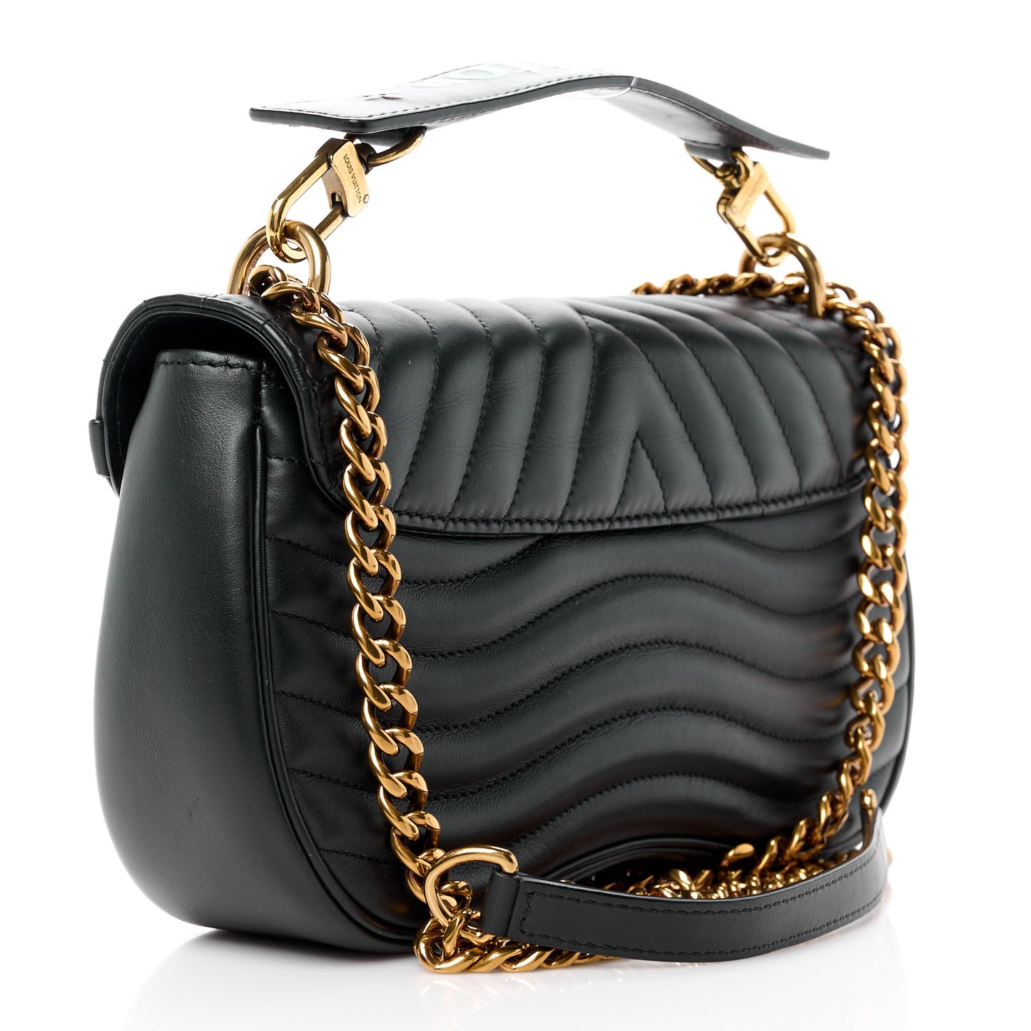 LOUIS VUITTON Calfskin New Wave Chain MM Black
