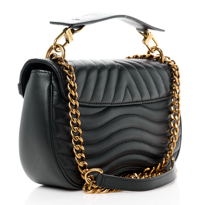 Louis Vuitton LOUIS VUITTON Calfskin New Wave Chain MM Black 3 of 15
