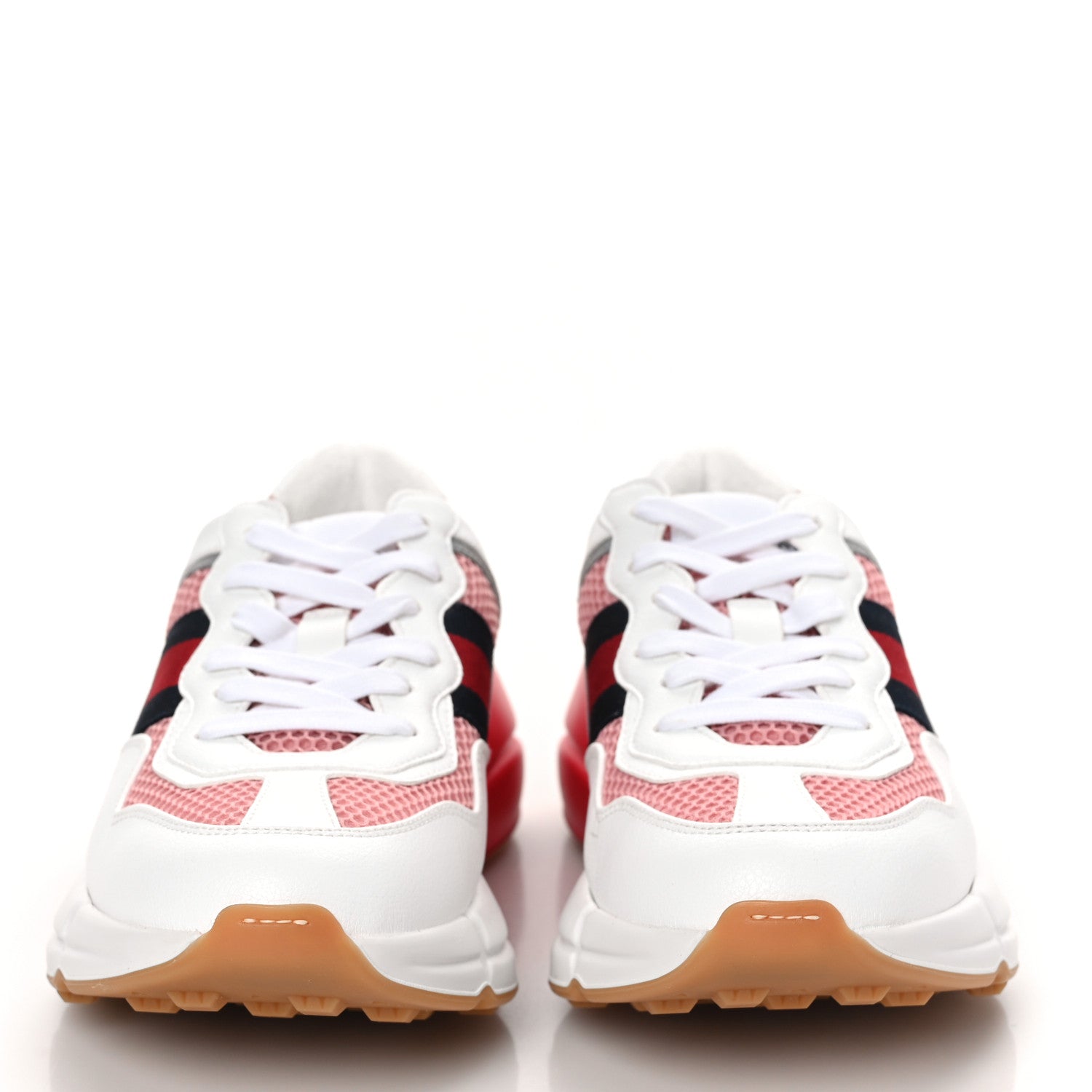 Gucci Lavaredo Eco Fabric Mesh Web Womens Rhyton Reflective Sneakers 37 Great White Water Rose Silver 2 of 7