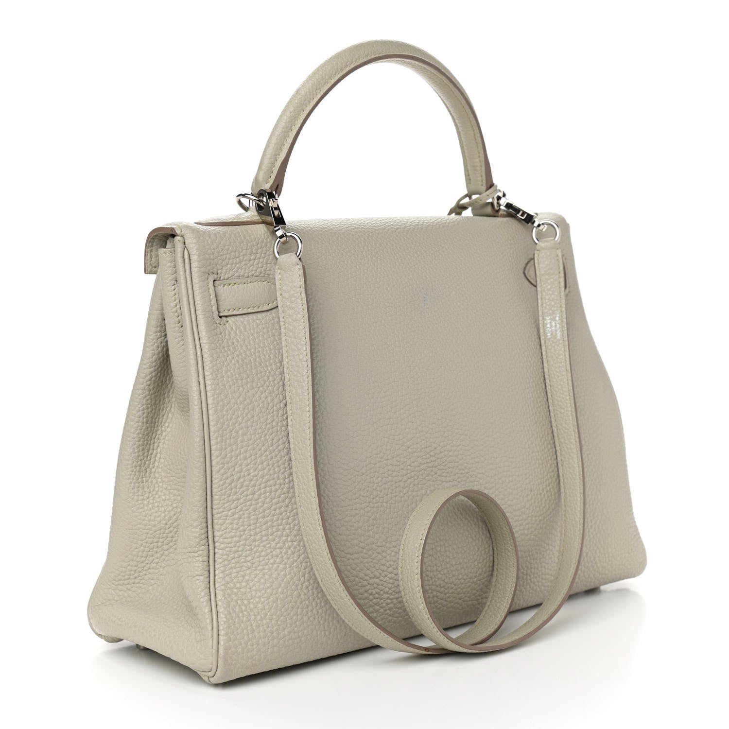 Hermes Taurillon Clemence Kelly Retourne 32 Gris Perle 3 of 13