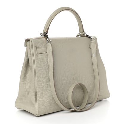 Hermes Taurillon Clemence Kelly Retourne 32 Gris Perle 3 of 13