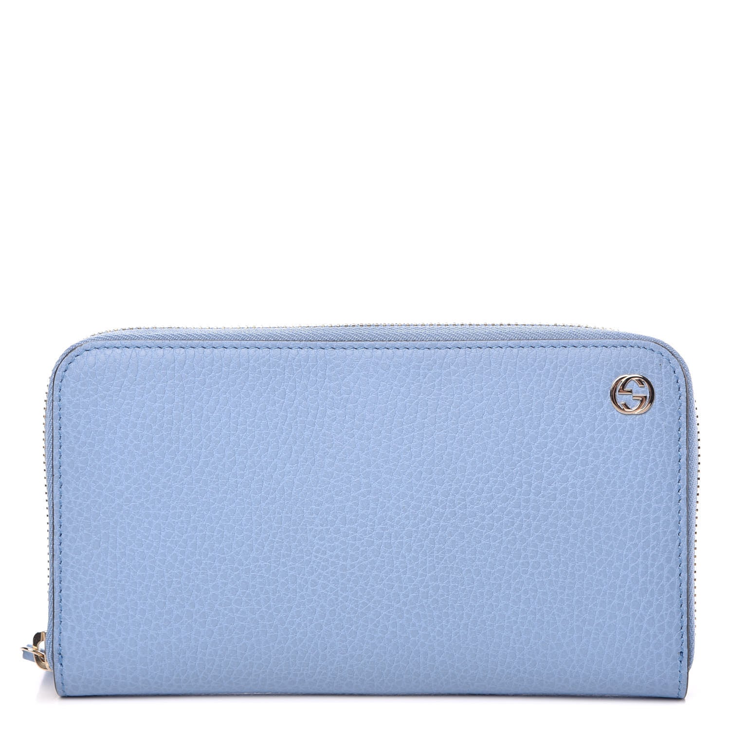 Gucci Dollar Calfskin GG Zip Around Wallet Mineral Blue 1 of 9