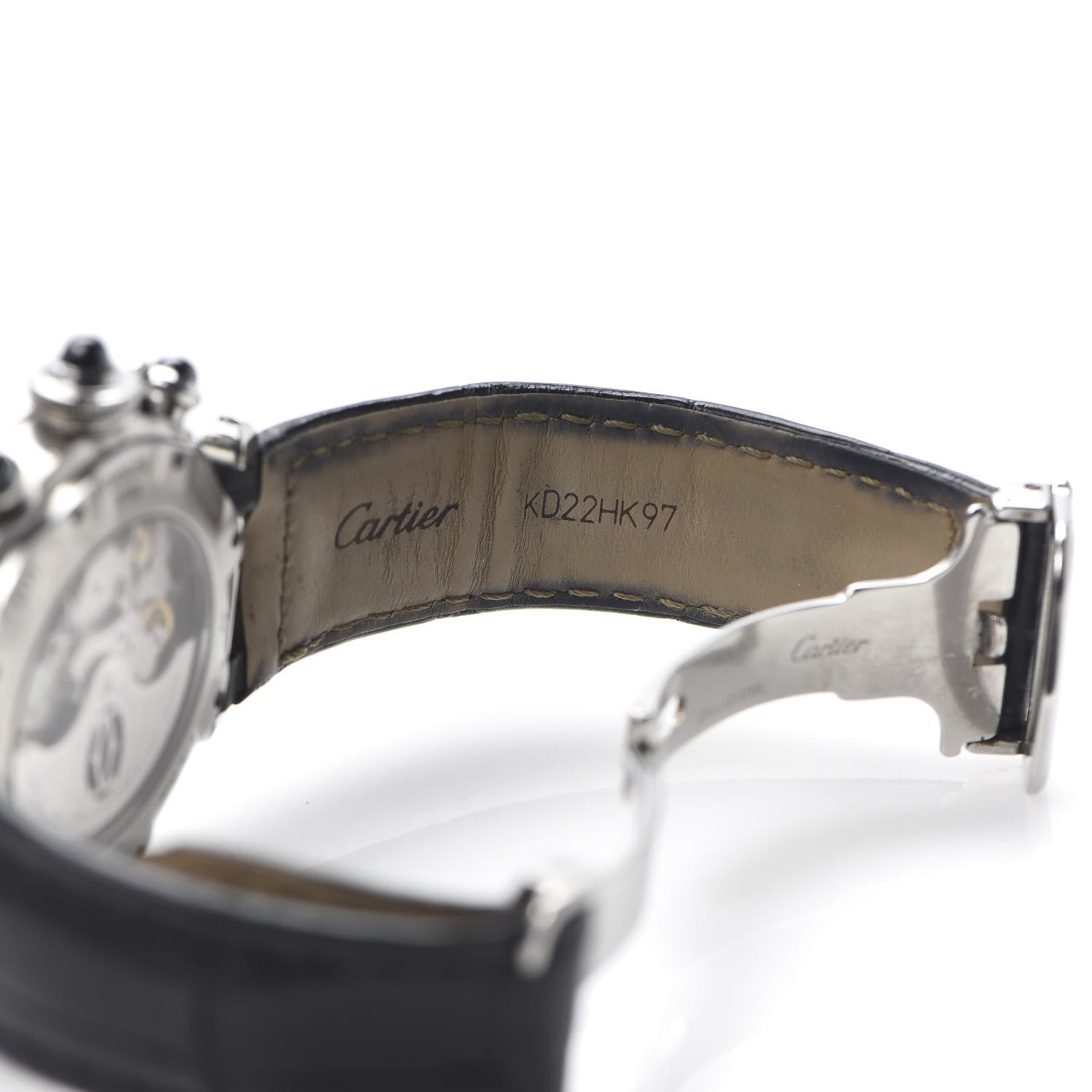 Cartier Stainless Steel Alligator 38mm Pasha C Chronograph Automatic Watch Black 6 of 6