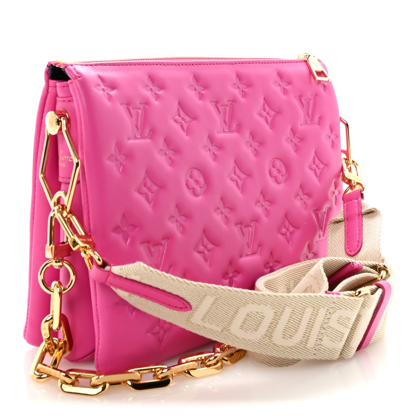 Lambskin Embossed Monogram Coussin PM Rose Miami