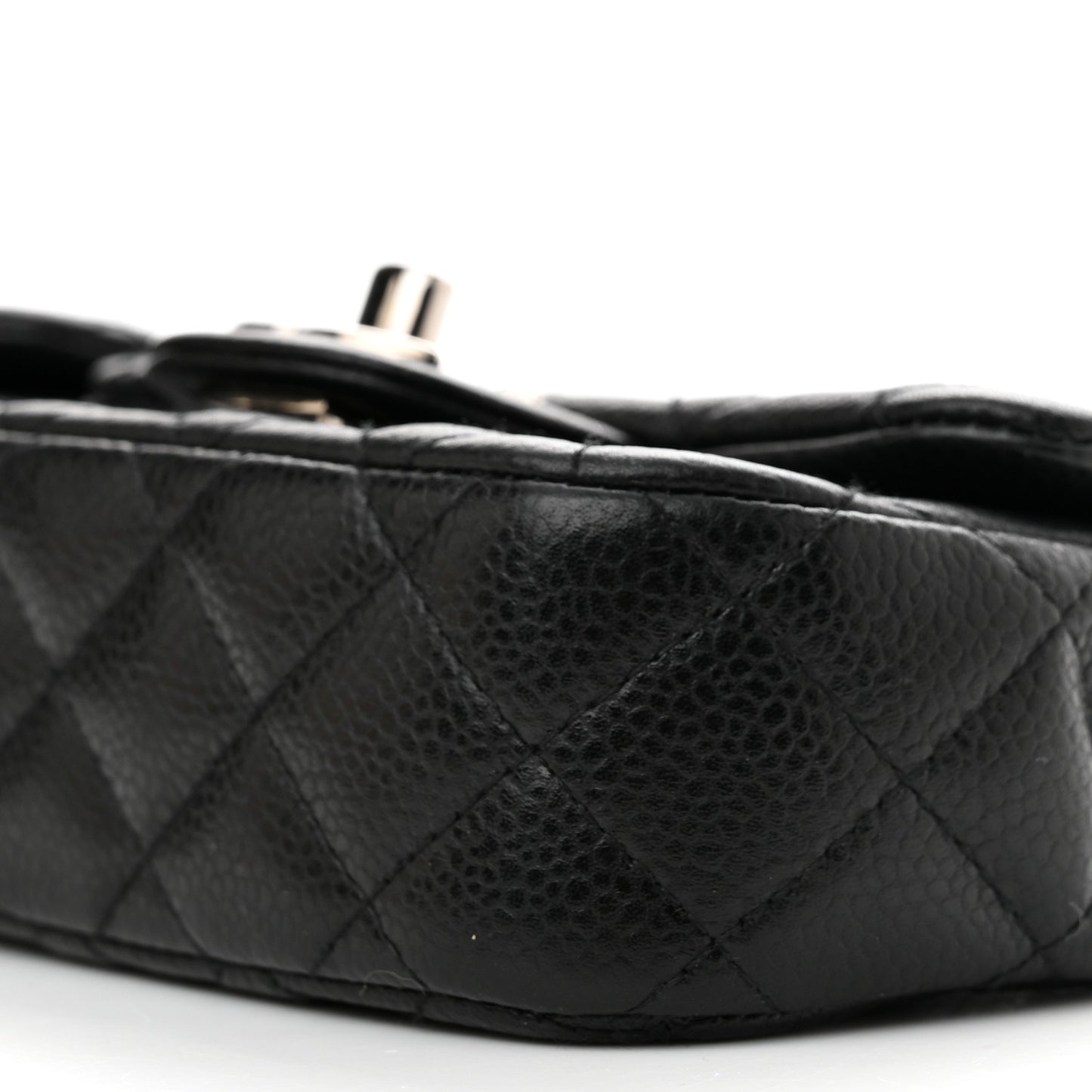 Caviar Quilted Double Mini Flap Crossbody Black