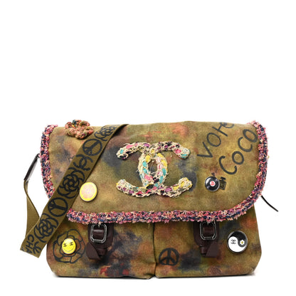 Chanel Washed Toile Large Graffiti On The Pavements Messenger Khaki Multicolor 1 of 12