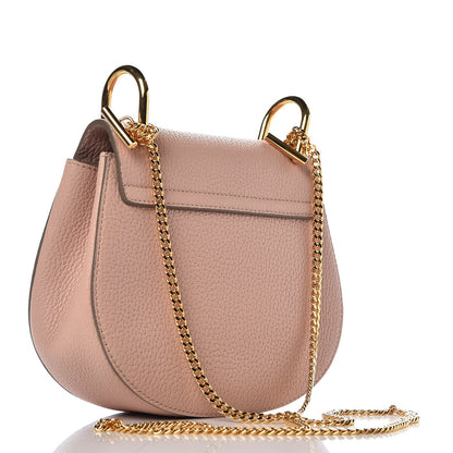 Chloe Grained Lambskin Mini Drew Shoulder Bag Cement Pink 3 of 7