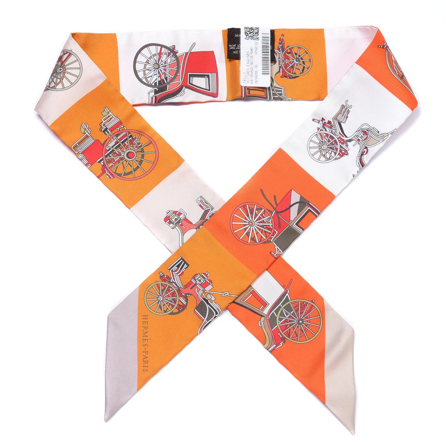 Silk Les Voitures Exquises Twilly Orange Beige Kaki