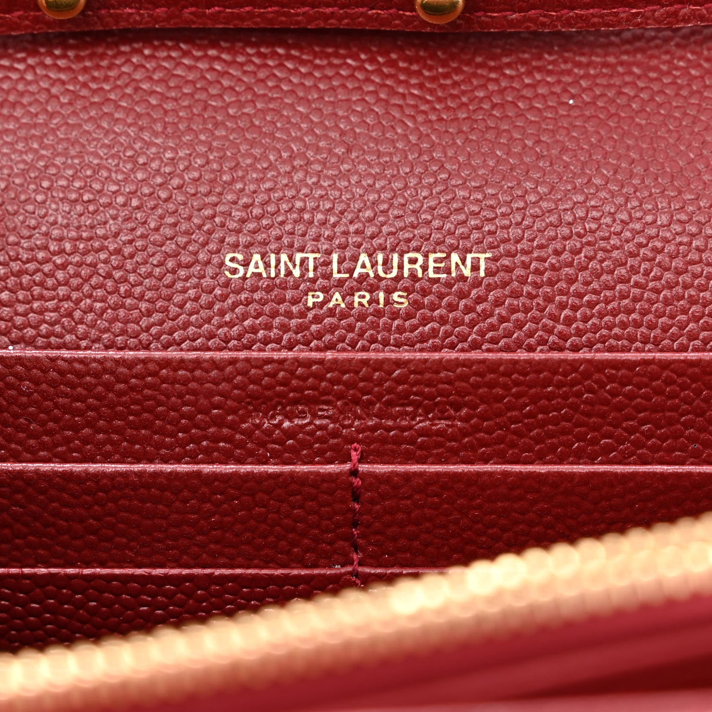 Grain De Poudre Matelasse Chevron Monogram Chain Wallet Opyum Red