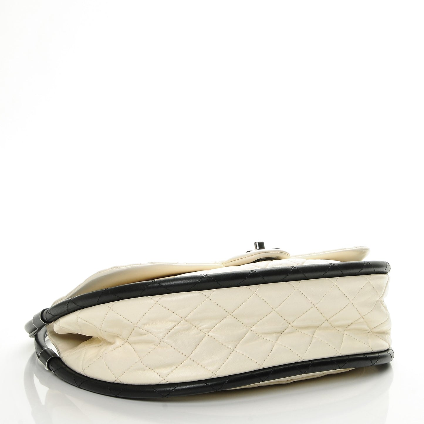 Quilted Lambskin Medium Hula Hoop Flap Ivory