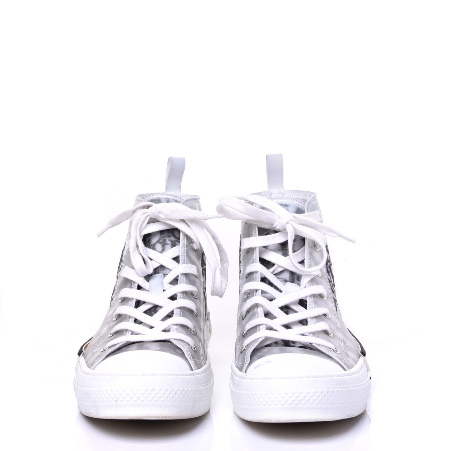 Technical Canvas Oblique Mens B23 High Top Sneakers 43 White Black