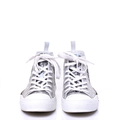Christian Dior Technical Canvas Oblique Mens B23 High Top Sneakers 43 White Black 3 of 10