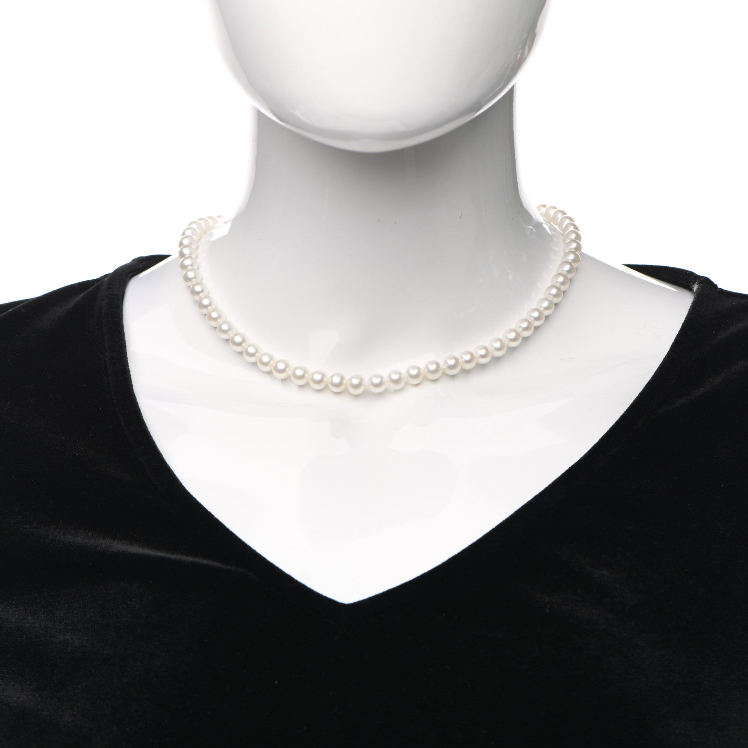 Tiffany Sterling Silver Freshwater Pearl 6-7mm Ziegfeld Necklace 2 of 4