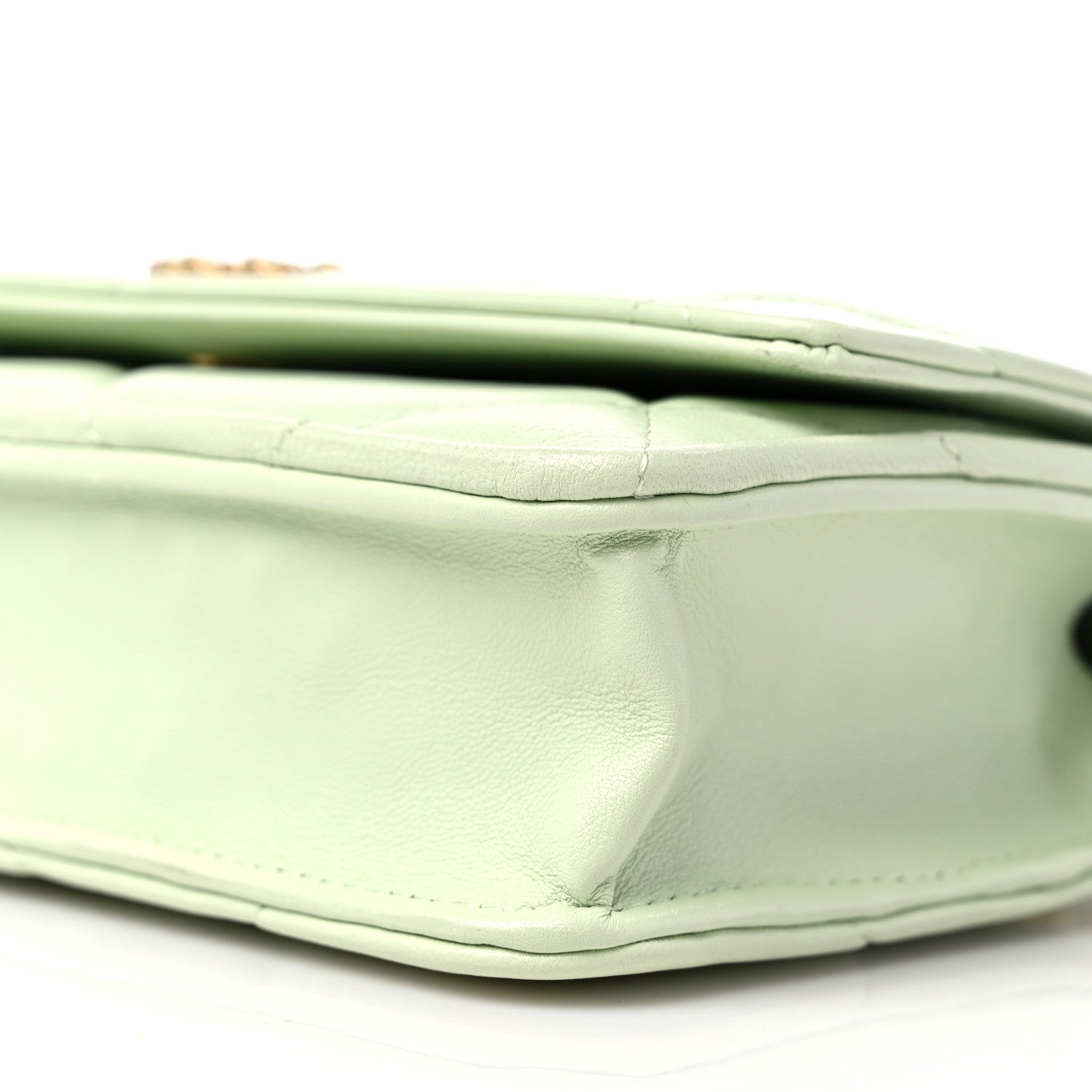 Chanel Lambskin Quilted Chanel 19 Wallet On Chain WOC Light Green 10 of 12
