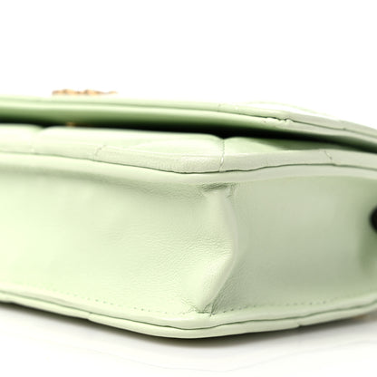 Chanel Lambskin Quilted Chanel 19 Wallet On Chain WOC Light Green 10 of 12