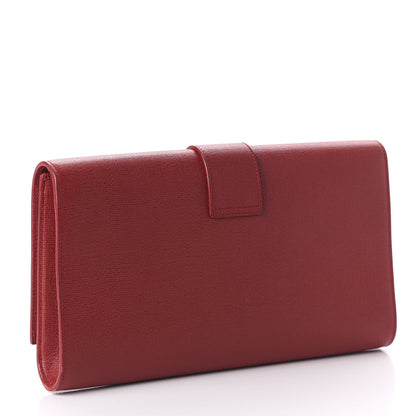 Saint Laurent Textured Calfskin Classic Y Ligne Clutch Red 3 of 9