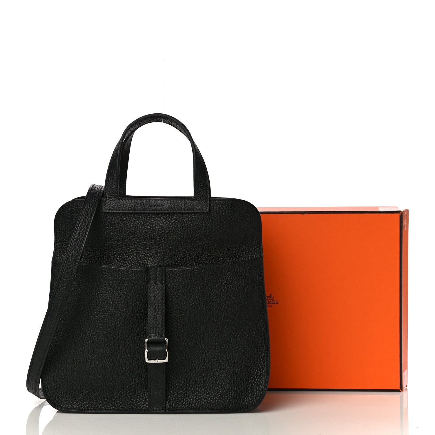 Hermes Taurillon Clemence Halzan 25 Black 10 of 10