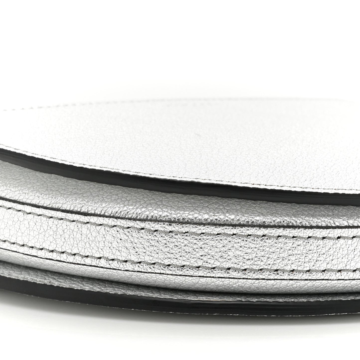 Metallic Lambskin Small Olympia Chain Shoulder Bag Silver