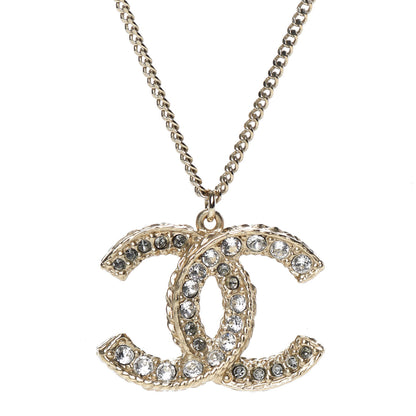 Chanel Crystal Chain CC Pendant Necklace Gold 3 of 5