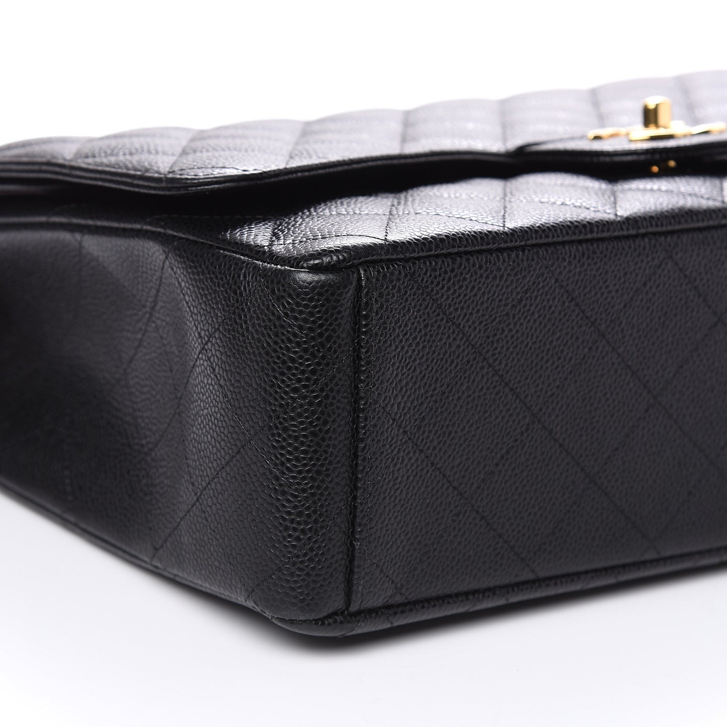 Caviar Quilted Maxi Double Flap Black