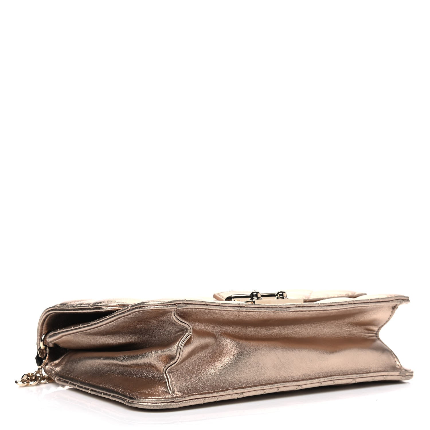 Christian Dior Metallic Lambskin Cannage Miss Dior Promenade Pouch Gold 3 of 5
