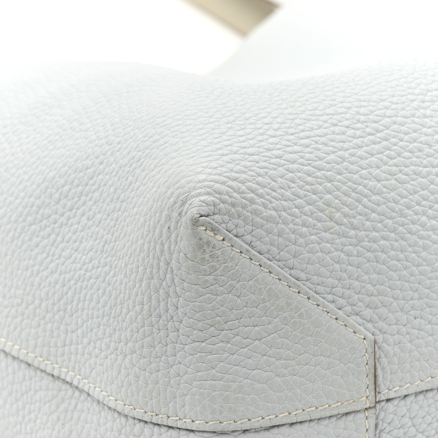 Hermes Veau Sikkim Taurillon Clemence Double Sens 36 Reversible Tote Bleu Pale Gris Perle 19 of 24