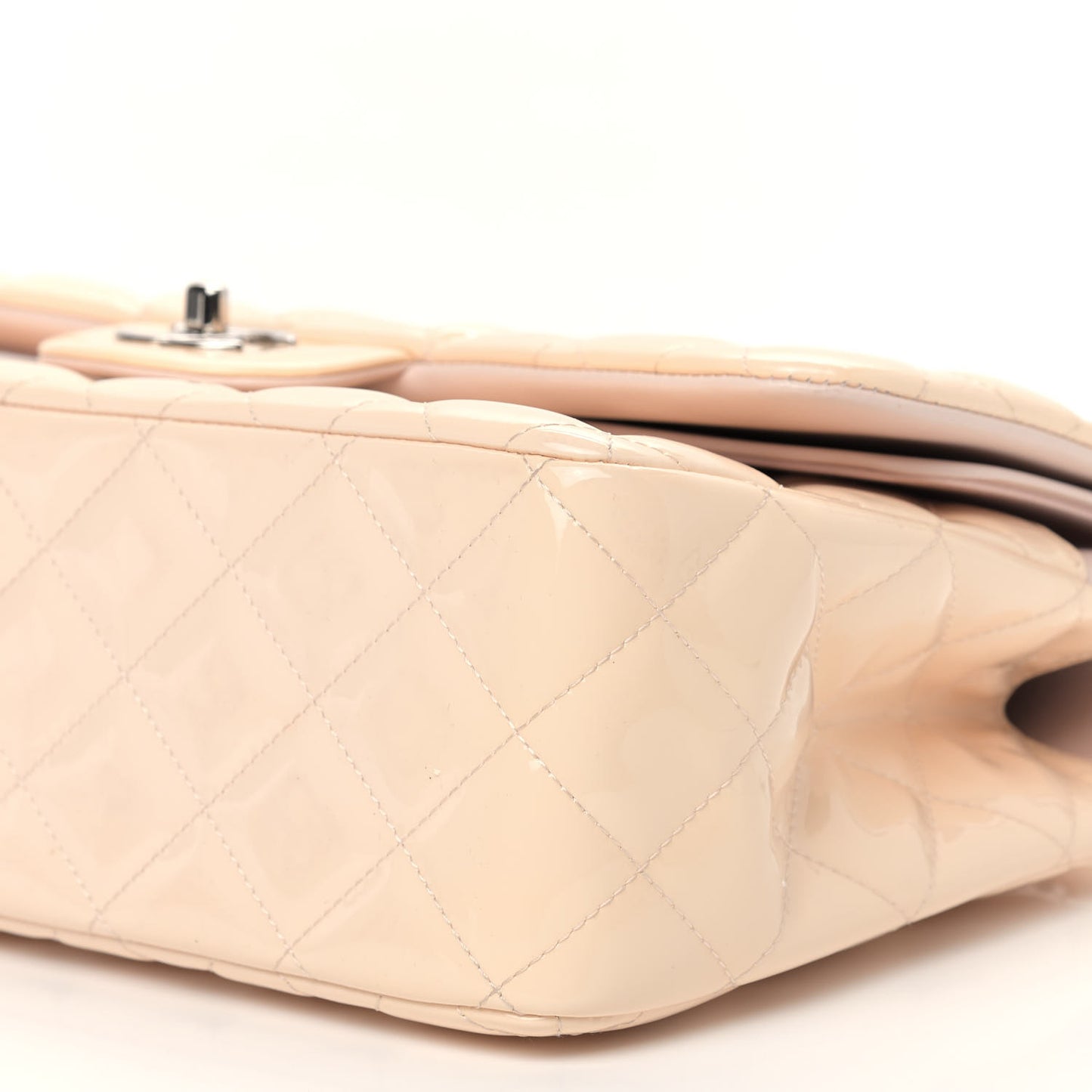 Patent Quilted Jumbo Double Flap Light Pink